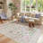Washable Floral Area Rugs Boho Large Rugs Non-Slip for Bedroom Soft Rubber Backed Carpet-1272632947