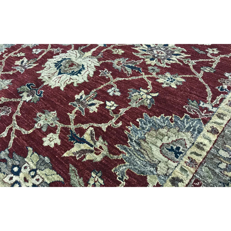 Ziegler Wool Oriental Area Rug in Wine/Beige