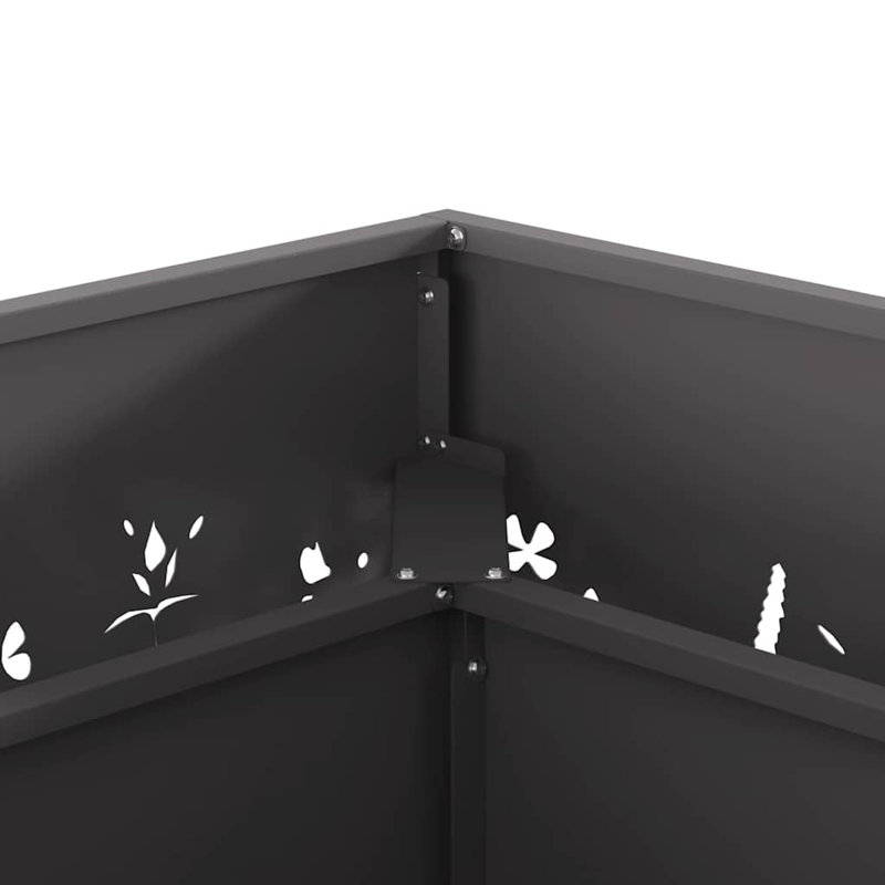Modern Steel Fire Pit, Black, 30cm H x 60cm W x 60cm D