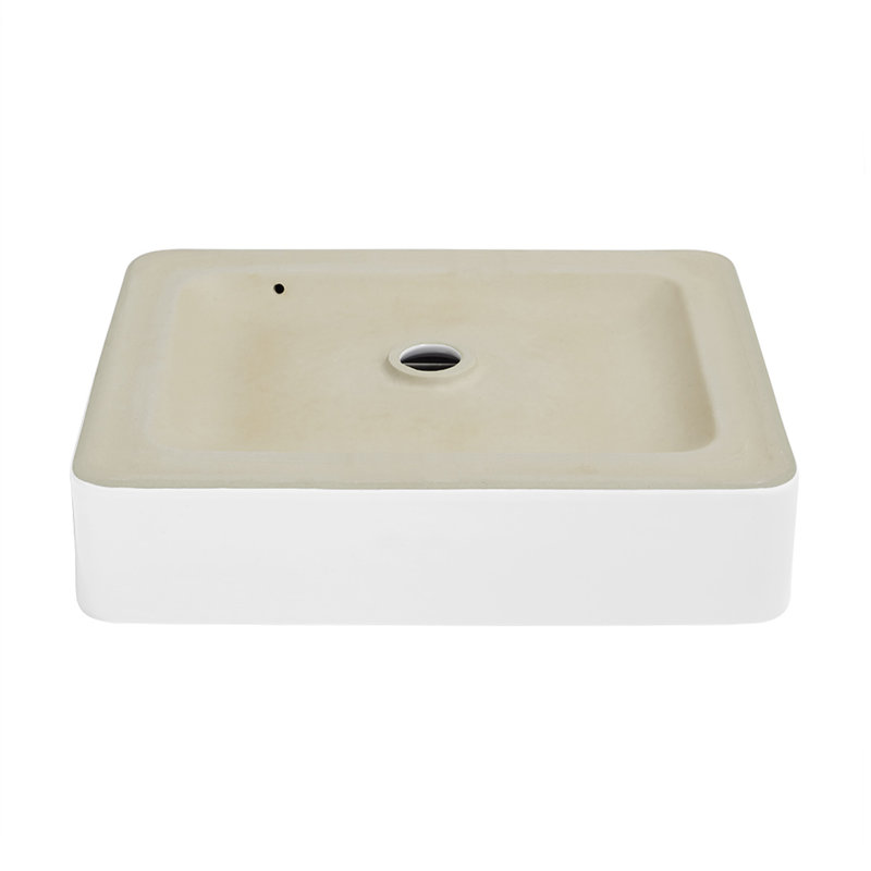 White Ceramic Above-Counter Rectangular Vessel Sink