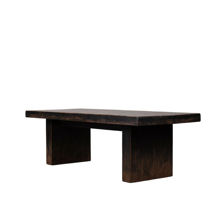 Rectangle Oak Block Dining Table, Black