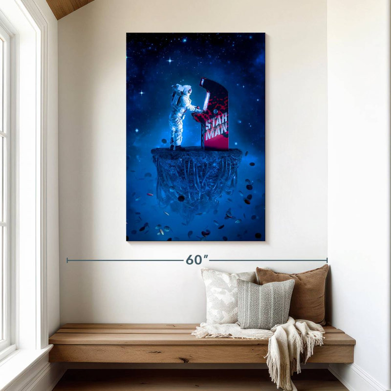 Kelan Arcade Gamer Astronaut, 48" H x 32" W