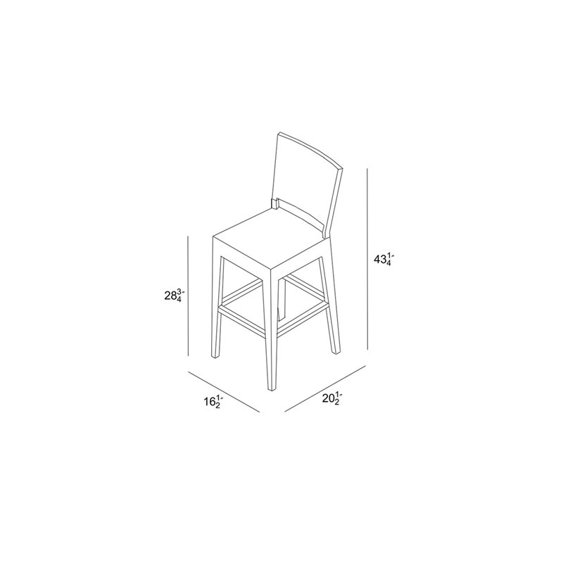 District Outdoor Bar Stool, Textured Slate