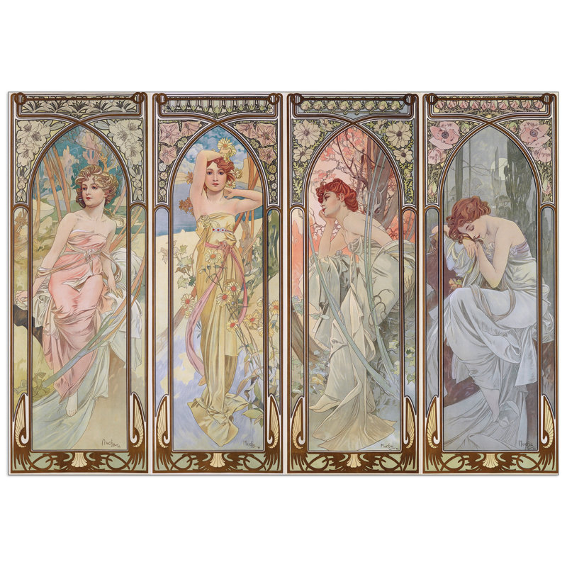 Alphonse Mucha - Single Picture Frame Print on Wood