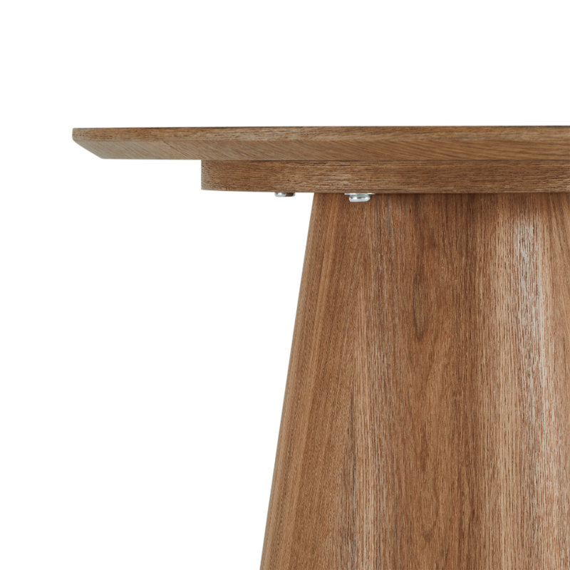 Ludwicka Coffee Table Light Grey DIA 60x40, 50cm H x 45cm W x 45cm D, Natural Wood, Natural Wood