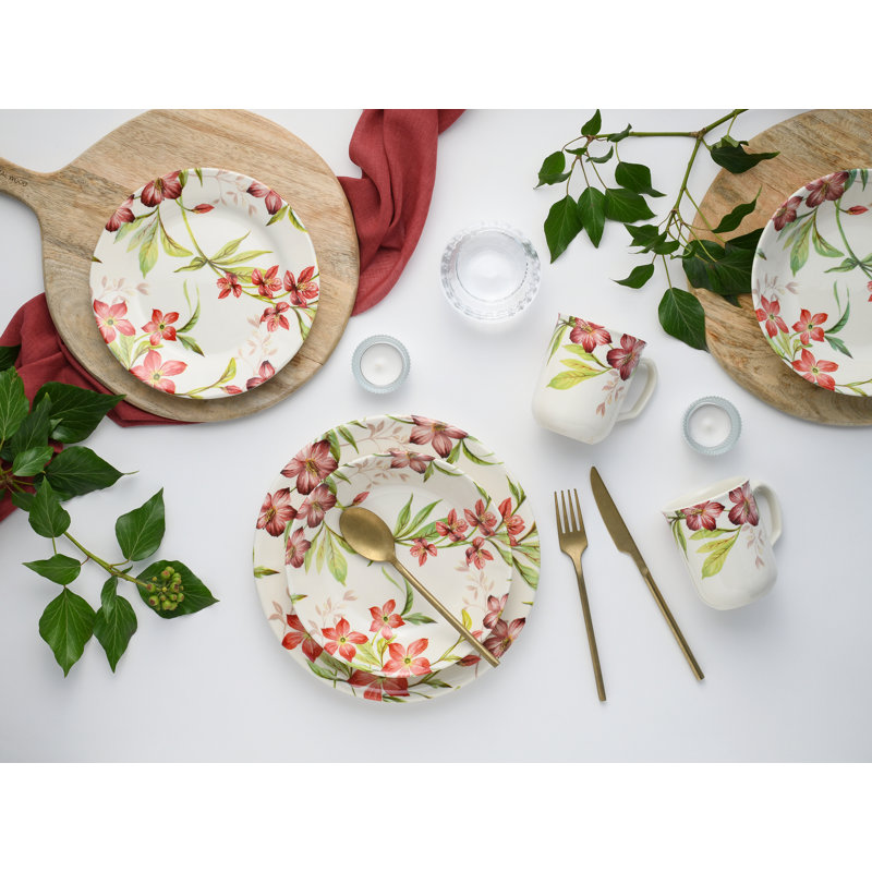 SUMMER COTTAGE 16 Piece Dinnerware Set - Service for 4