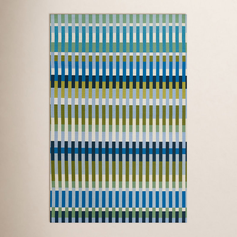 Tapis rayé intérieur / extérieur Icon, Rectangle 8 pi 10 po x 11 pi 10 po