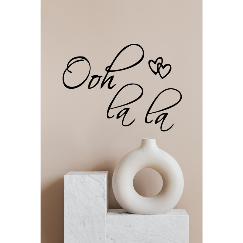 Adhésif décoratif citation en vinyle Ooh LA LA Paris, Orange, H 27 po x l 20 po