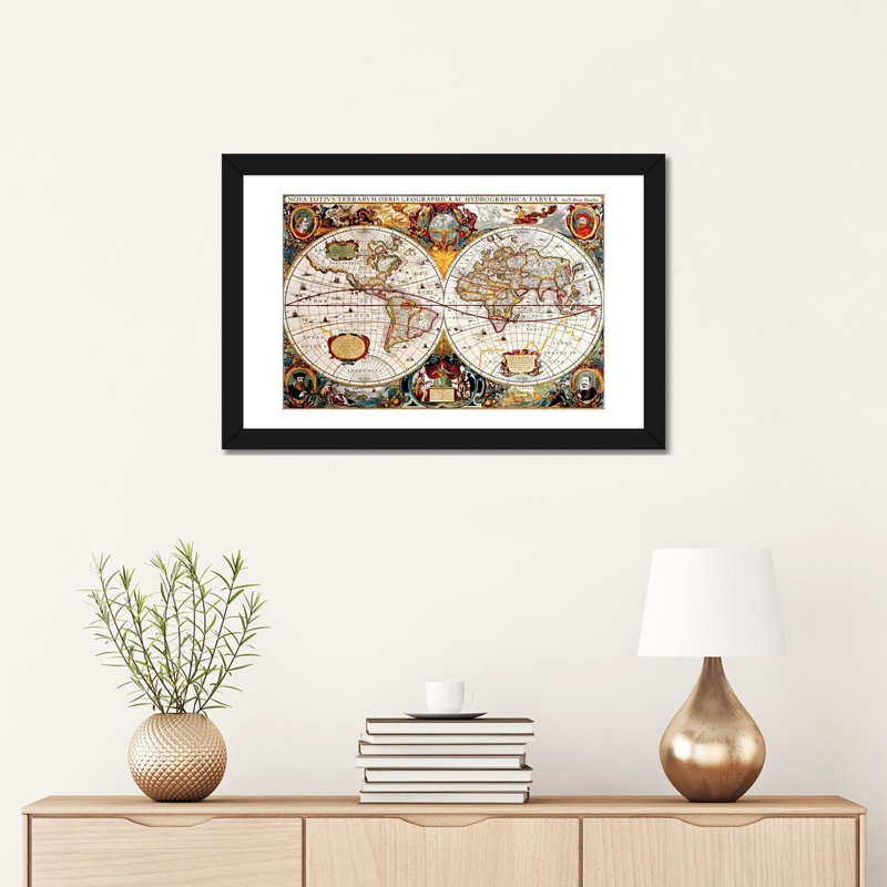 Victorian Geographica - reproduction d'art, Papier beaux-arts encadré noir, Blanc, H 16 po x l 24 po x P 1 po