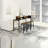 59 inch bar table, dining table, sofa table with power socket and LED light, 3 saddle stools, 4-piece bar table and chairs set for living room, dining ro-1961981090-1961981092