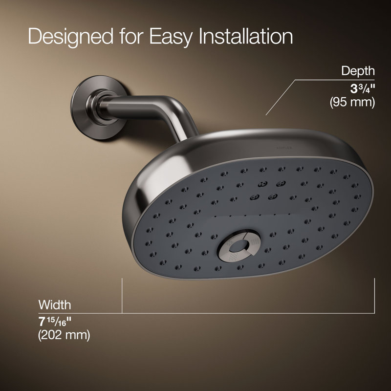 Pomme de douche multifonctionnelle déclaration avec technologie à induction d'air Katalyst, Titane éclatant