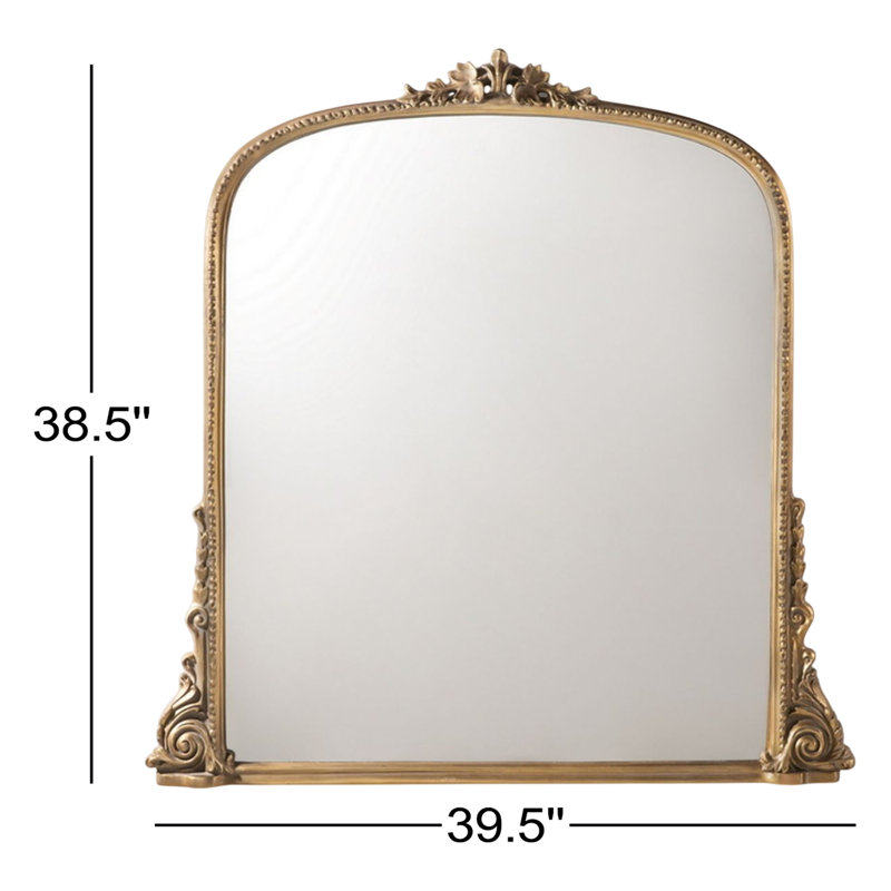 Jules Arch Mirror with Shelves, Gold
