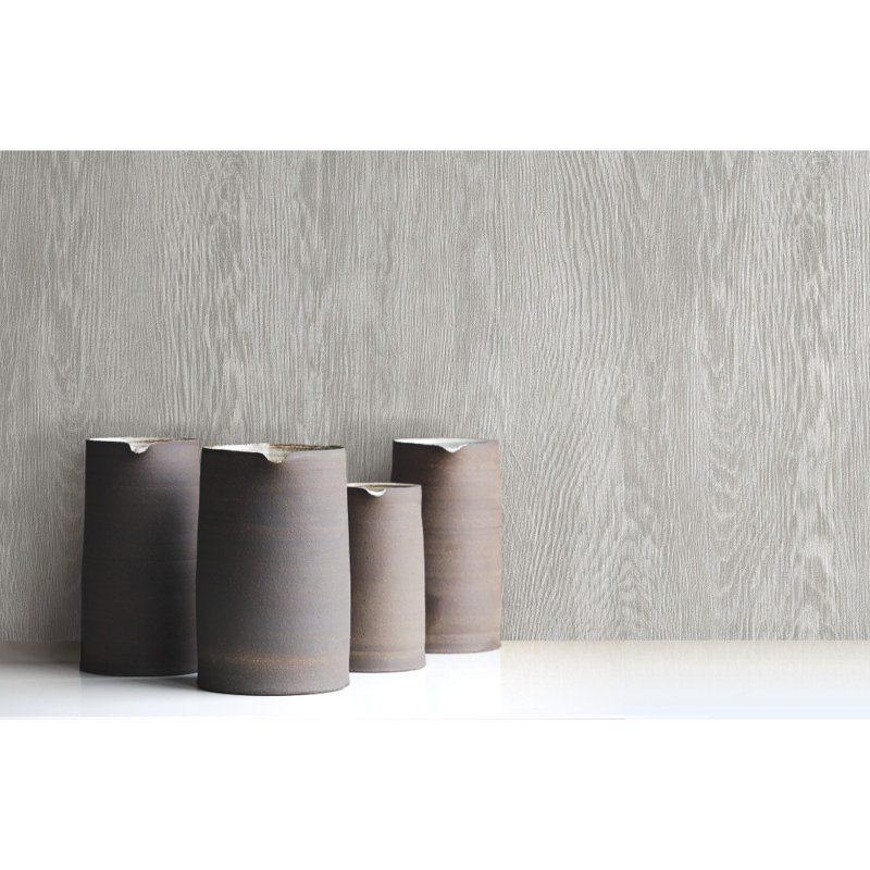 Rouleau de papier peint L 2,73 pi x l 20,86 po Quarter Sawn, Gris