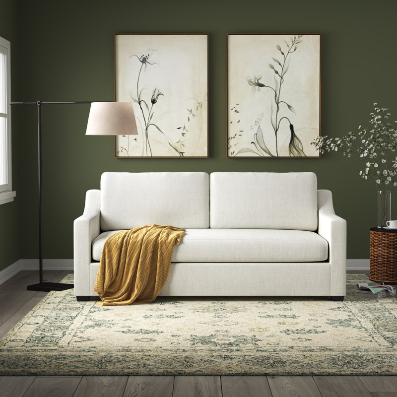 Cranbrook Upholstered 88'' Sofa, Lena Off White Performance Linen Blend