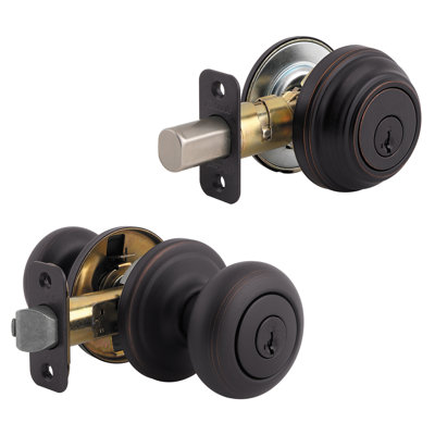 Complete Juno Entry Knob Set with Single Cylinder Deadbolt