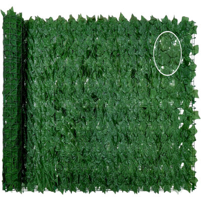 Panneau de clôture d'intimité en faux lierre artificiel à double face extensible, équipé de sangles d'installation et d'instructions d'installation