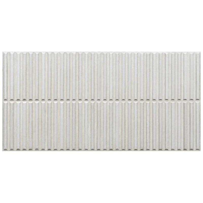 Helix Strata 12" x 24" 3D Kit Kat Fluted Porcelain Wall Tile, White