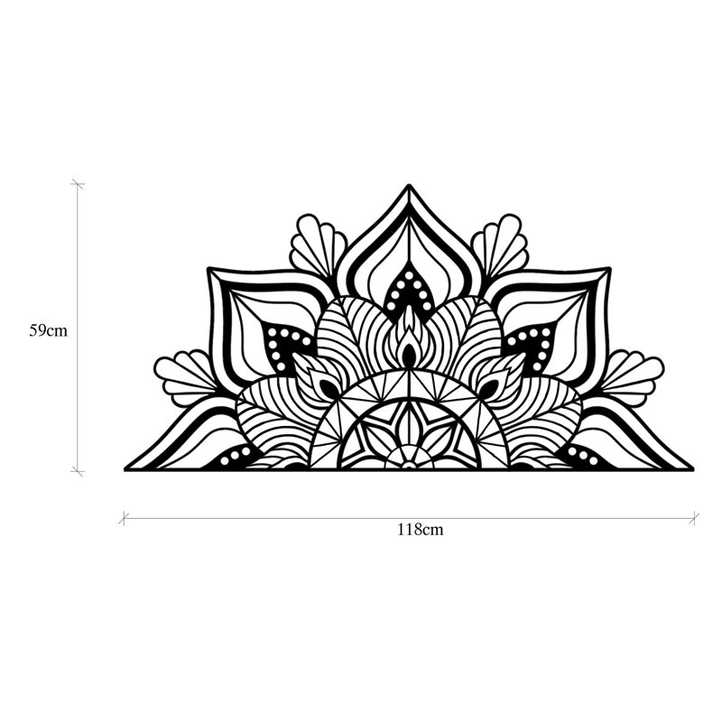 Décoration murale en métal, Noir, H 23 po x l 46 po x P 0,59 po