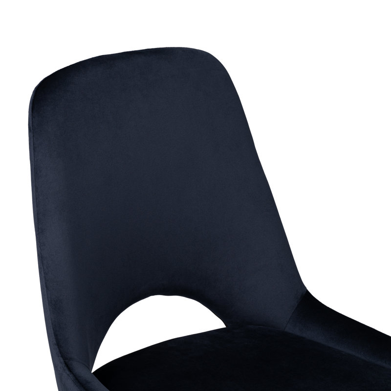 Chaise d'appoint en velours Karaya, Bleu très foncé