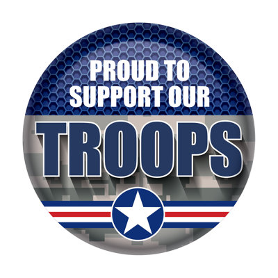 Bouton «Proud To Support Our Troops»