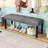 Modern Tufted Upholstered Dining Bench with Rubberwood Legs for Hallway-891401871