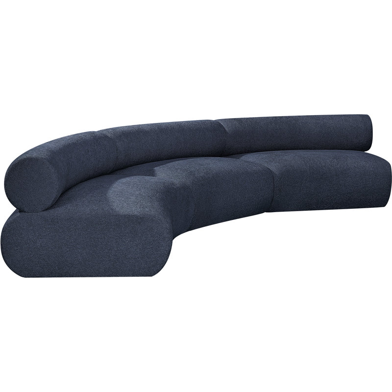 Canapé rembourré 152 po Bale, Tissu chenille bleu marine