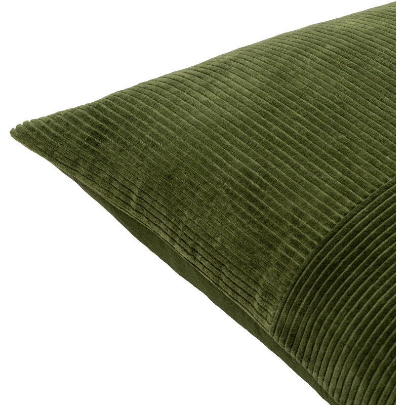 Selma Cotton Throw Pillow, Olive, 18" x 18"