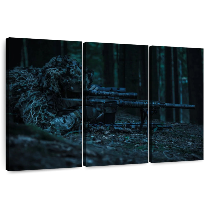 Military Sniper, 48" H x 74" W