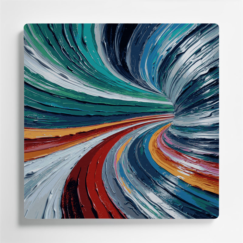 Art mural gris en bande de spectre, H 12 po x l 12 po
