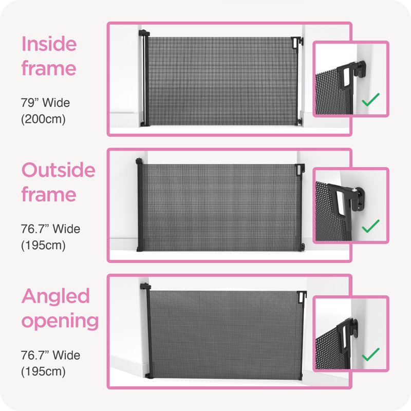 White Retractable Baby Gate with Plastic and Fabric