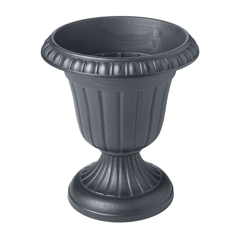 Pot à fleurs en plastique Anouk Classic, H 12 po x l 10 po x P 10 po, Gris