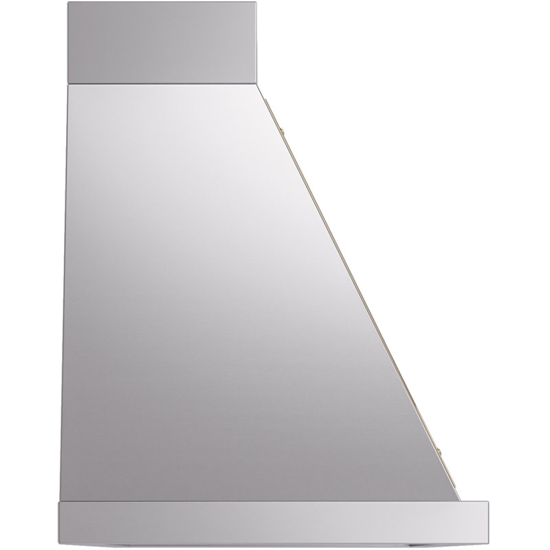 ILVE 60" Nostalgie II Noblesse 600 CFM Ducted Wall Mount Range Hood, Stainless Steel/Brass