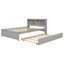 Platform Bed With Trundle And Bookcase Headboard-739165272