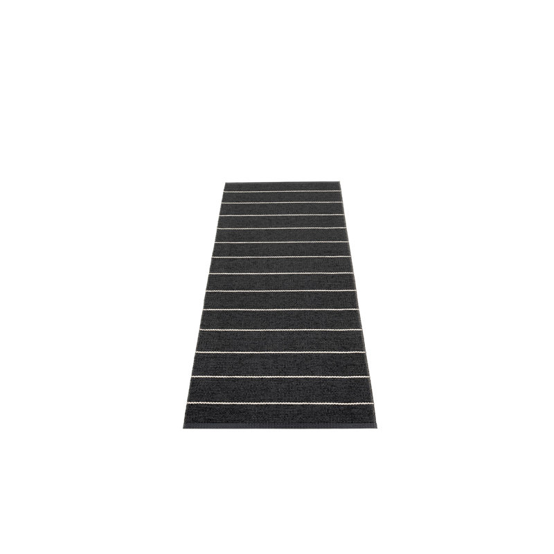 Carl Striped Area Rug in Black/White, Runner 2'3" x 6'