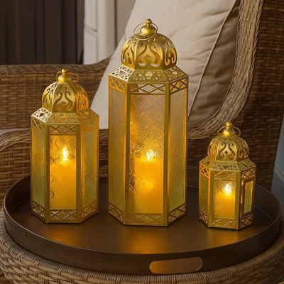 Ensemble de 3 lanternes de style lanterne marocaine