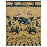 Antique Ningxia Chinese Allover Ivory 1850s Rug