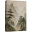 Paysage avec pavillon et pins - reproduction d'art sur toile encadrée-414678575-414678562