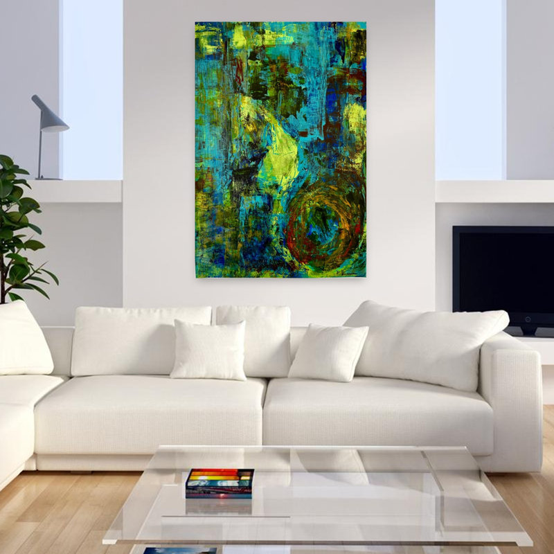 Art contemporain, art contemporain abstrait, H 48 po x l 32 po