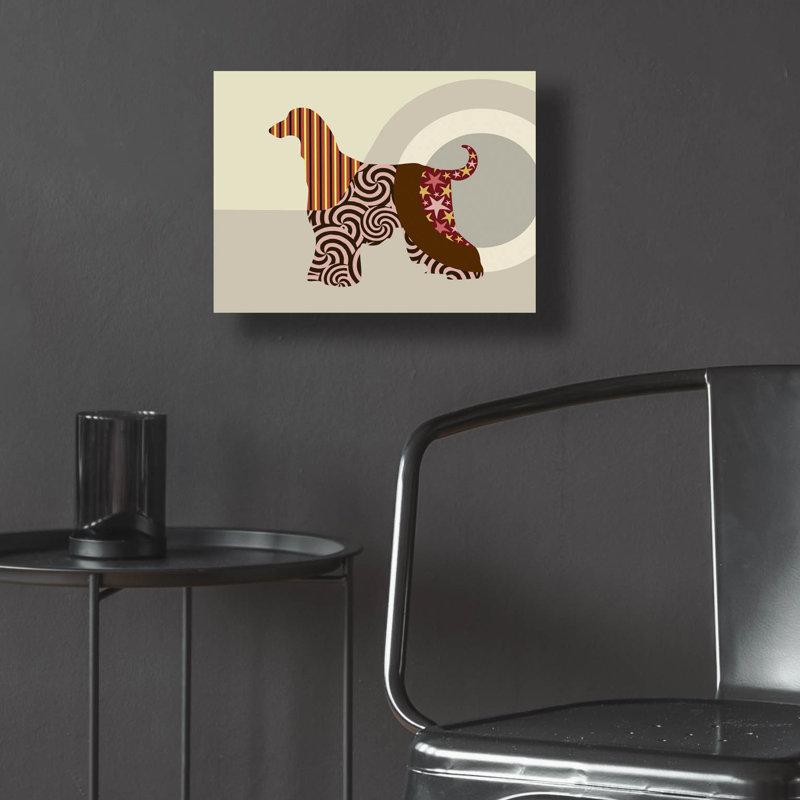 "Chien afghan" par Lanre Adefioyue, H 12 po x l 16 po x P 0,13 po