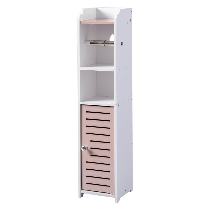 Rangement pour salle de bain Edon, Blanc / rose rosé