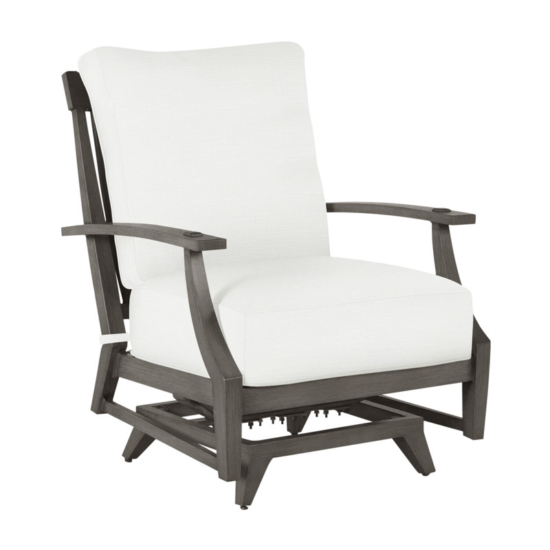 Croquet Patio Chair with Cushions, Slate Gray, Rollo Lace InsideOut® Linen, No Welt