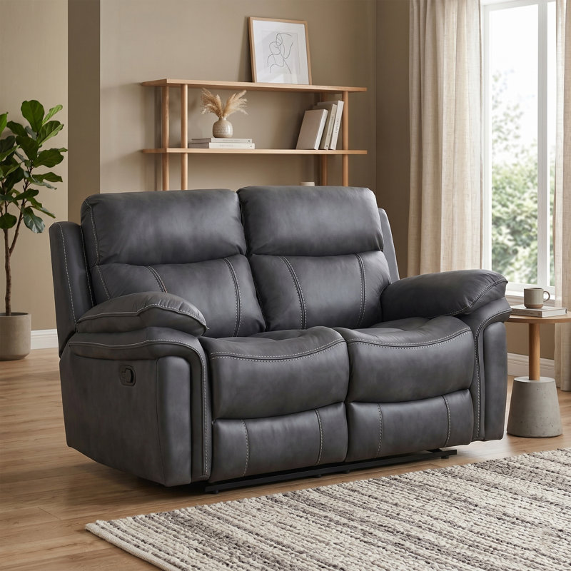 Adalynn Permian Seater Reclining Sofa, Charcoal Grey, 2