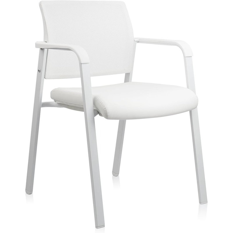 Chaises de bureau empilables | Dossier en filet, siège en cuir épais ...