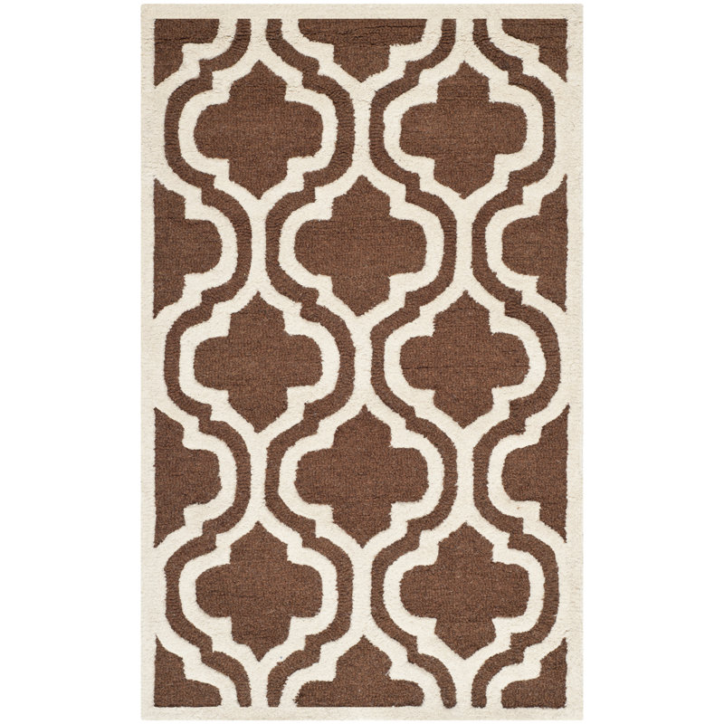 Cannen Hand Tufted Wool Geometric Rug, Rectangle 3' x 5'