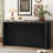 Acacia Wood Veneer Entryway Table with Wavy Design – Simple Hallway, Foyer & Living Room Console-117612692