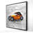 Yellow vintage car toy - Bedroom Gray framed canvas decor