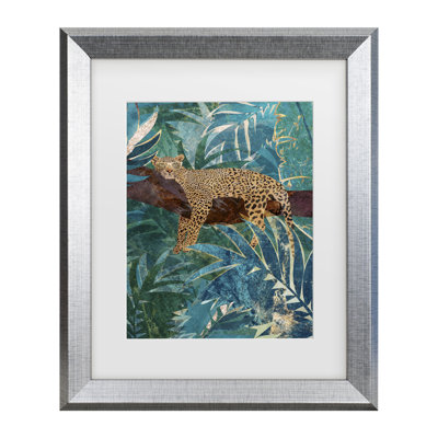 Sarah Manovski  Lazy Leopard In The Jungle Matted Framed Art