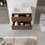 Meuble-lavabo flottant 24 po avec lavabo, tiroir en céramique, contreplaqué, brun-432908105-432908107