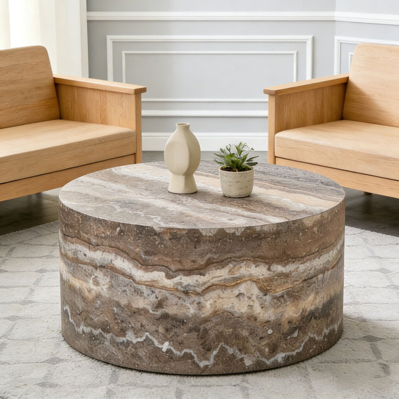 Table basse ronde, Gris