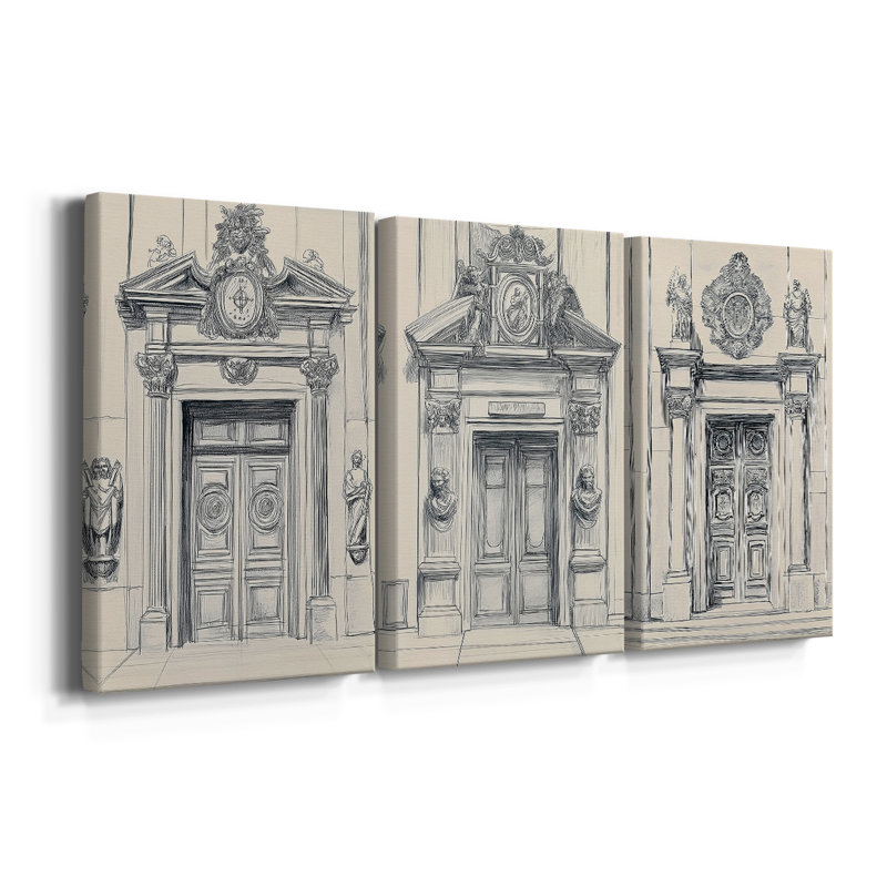 Paysages série XXIX - Toile tendue avec châssis sur mesure - 3 pièces, H 12 po x l 24 po